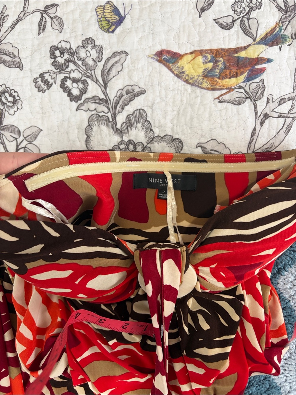 Nine West Strapless Halter Abstract Sundress Y2K - Picture 8 of 10